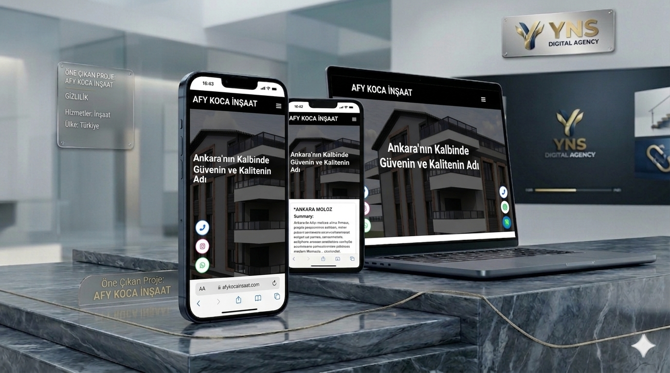 AFY KOCA İNŞAAT WEB SİTE TASARIMI